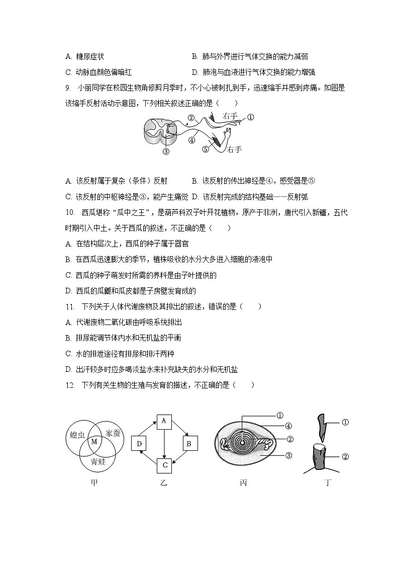2023年江苏省南通市如皋市部分学校中考生物三模试卷（含解析）03
