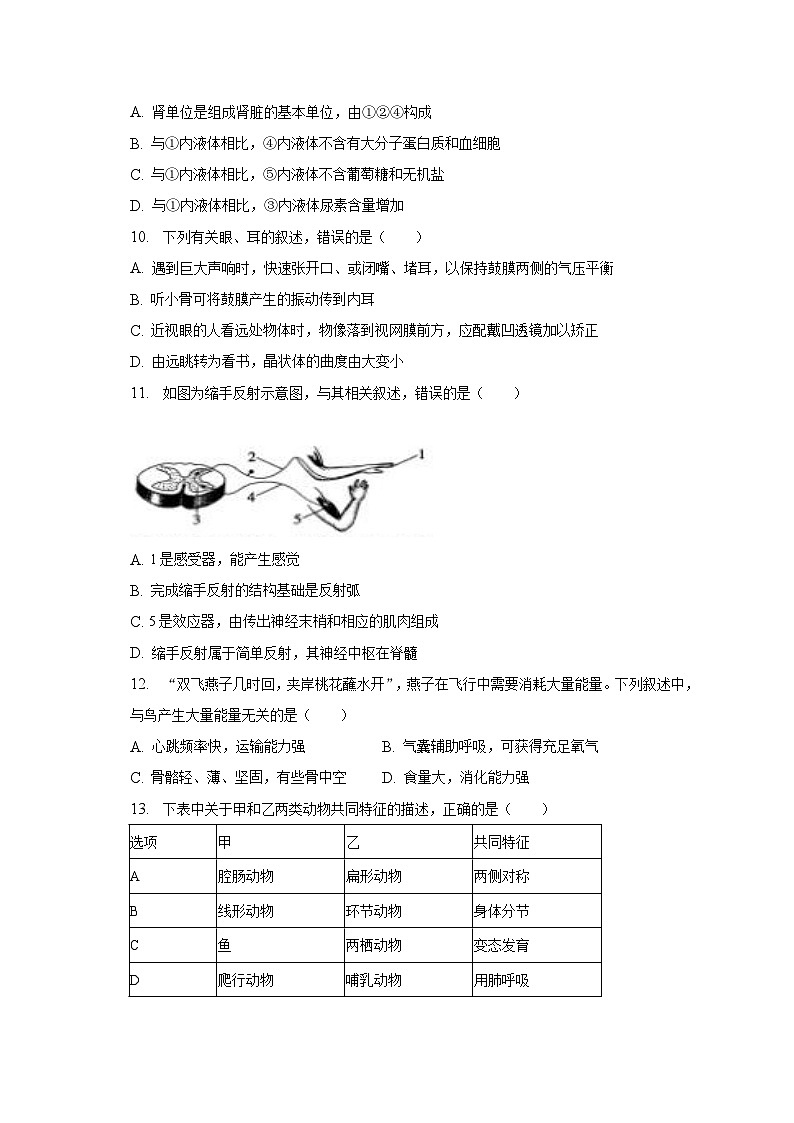 2023年山东省聊城市中考生物试卷（含解析）03