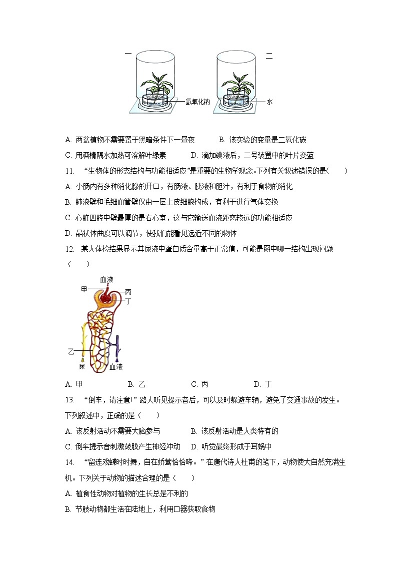 2023年湖南省株洲市炎陵县中考生物模拟试卷（6月份）（含解析）03