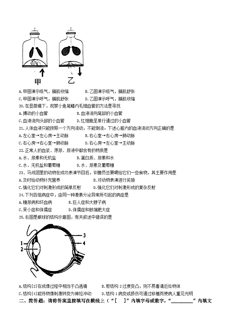 山东省德州市乐陵市2022-2023学年七年级下学期期末生物试题（含答案）03