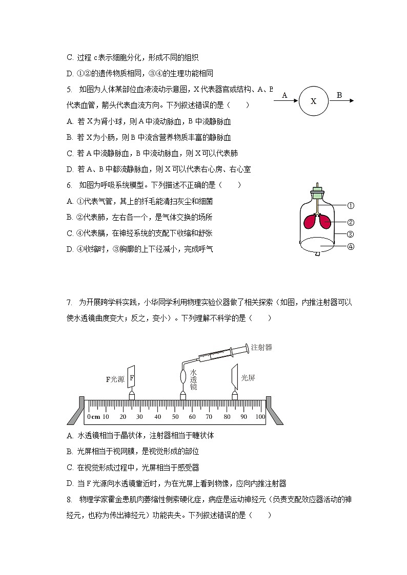 2023年山东省泰安市东平县中考生物二模试卷（含解析）02