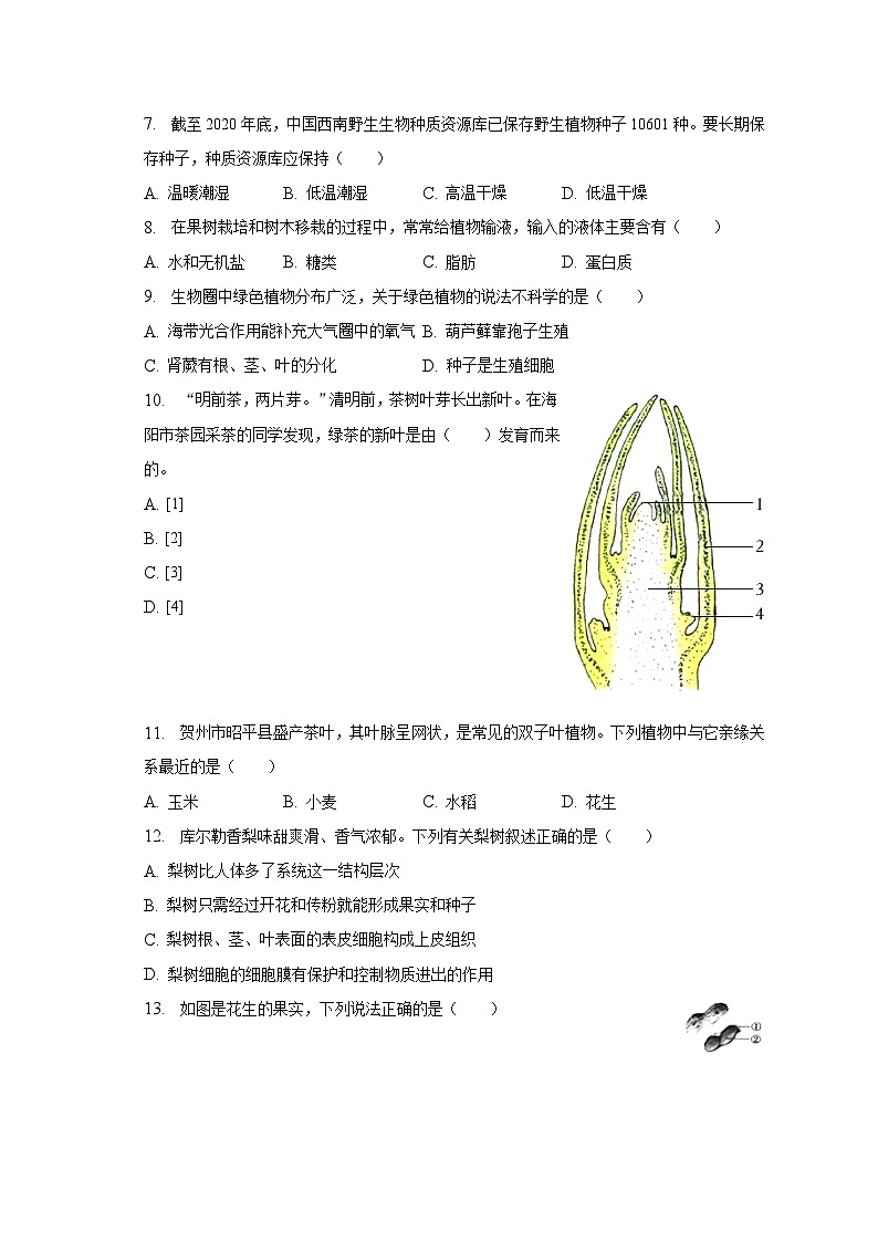 2023年江西省新余五中中考生物三模试卷（含解析）02