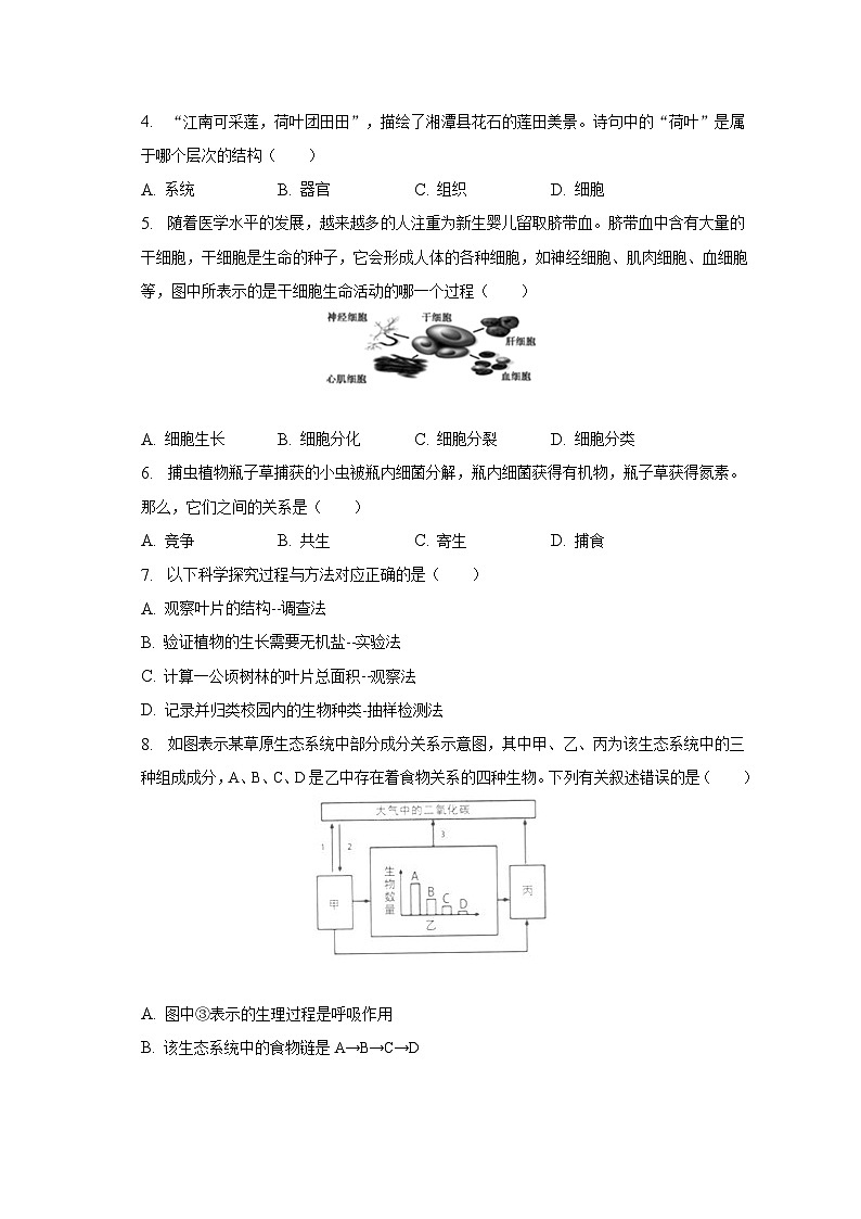 2023年山东省聊城市冠县中考生物二模试卷（含解析）第2页