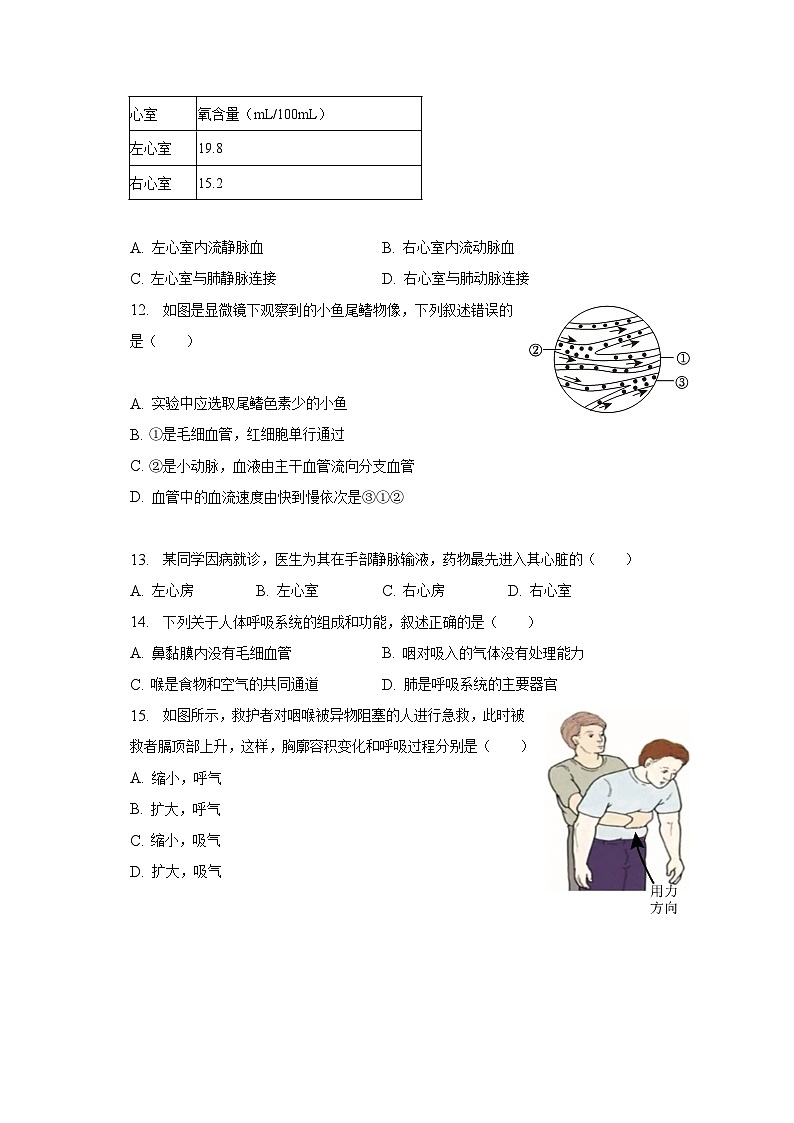 2022-2023学年江苏省常州市七年级（下）期末生物试卷（含解析）第2页
