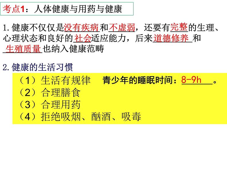 第13章 健康地生活-【期末通关】2022-2023学年七年级下学期生物考点精讲与要点归纳（北师大版）课件PPT02