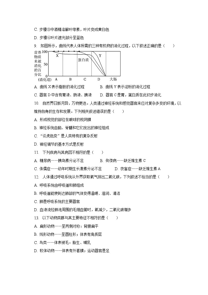 2023年黑龙江省齐齐哈尔中考生物真题（含解析）02