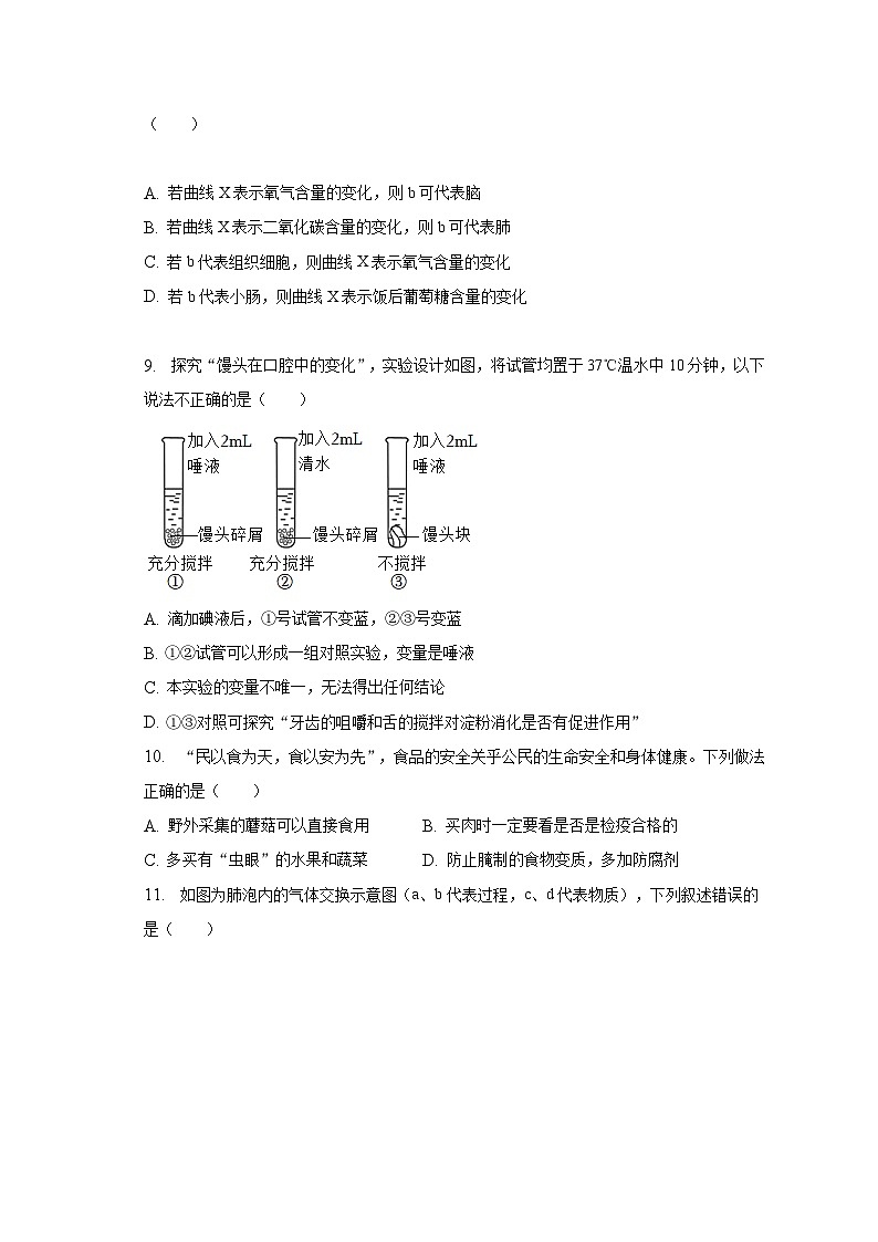 2023年江西省中考生物模拟试卷（含解析）第2页