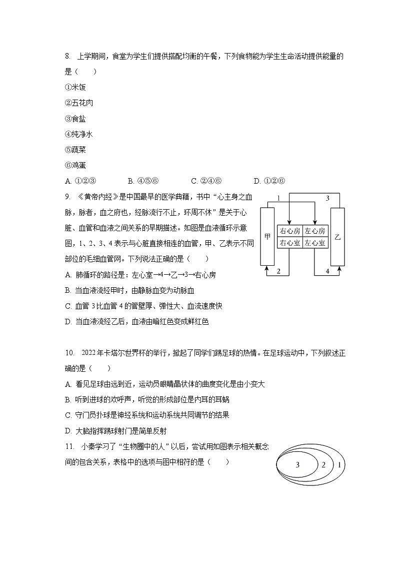 2023年陕西省宝鸡市陇县中考生物一模试卷（含解析）03