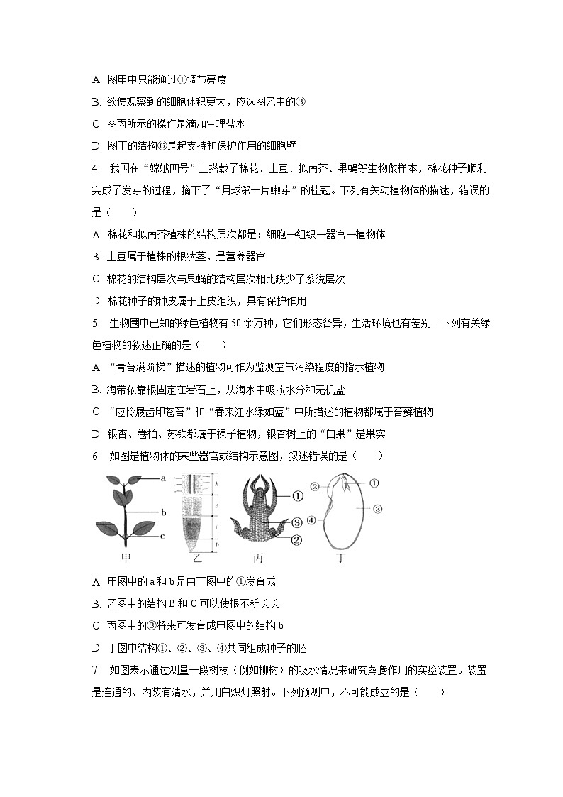2023年山东省临沂市河东区中考生物二模试卷（含解析）02