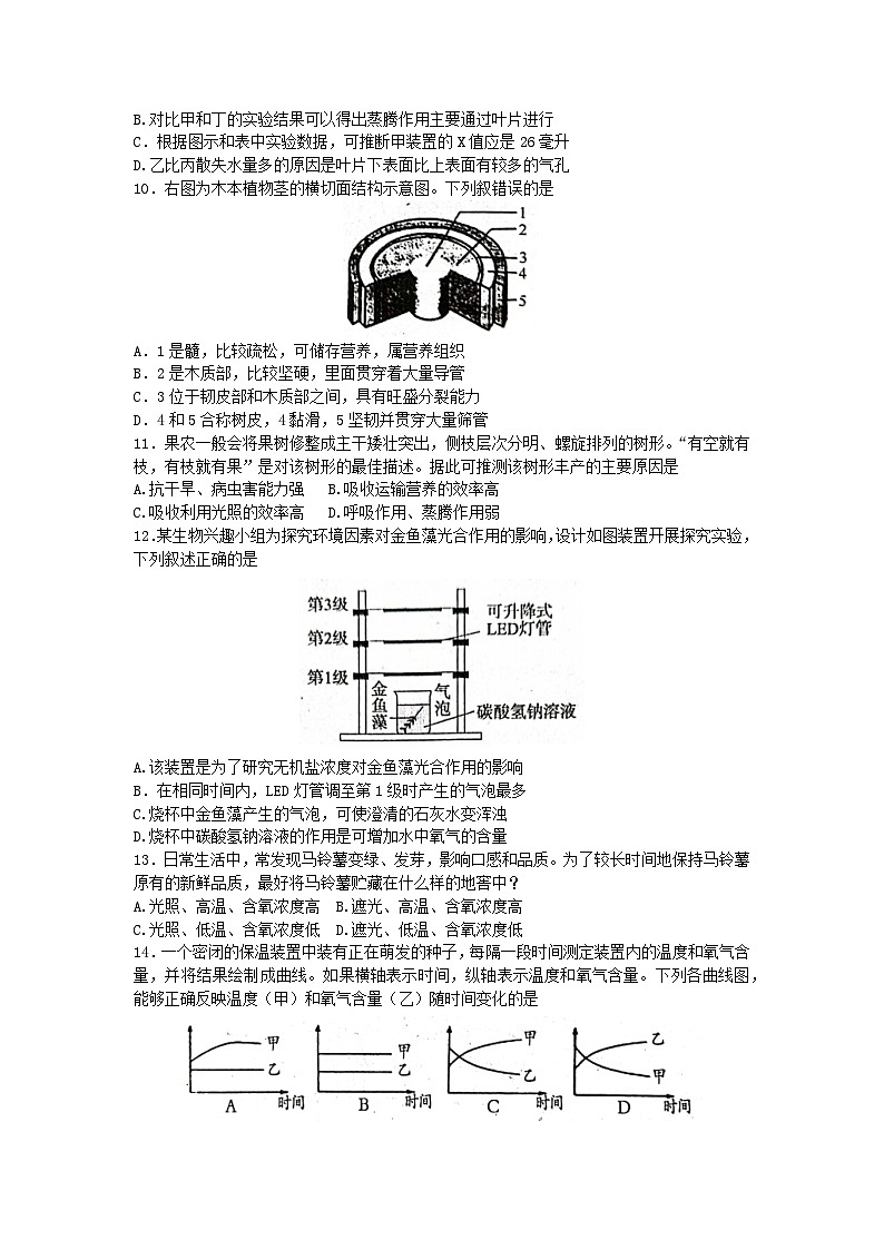 山东省泰安市肥城市2022-2023学年六年级下学期期末考试生物试题（含答案）第3页