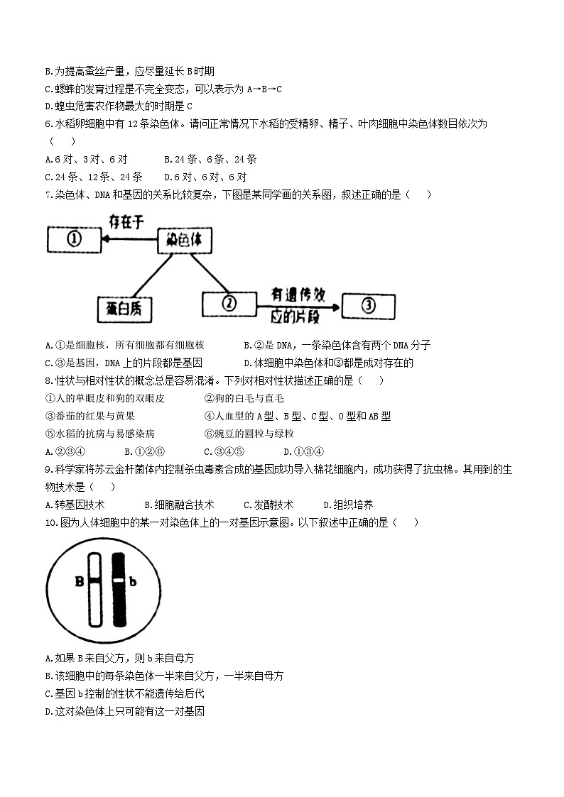 四川省泸州市龙马潭区2022-2023学年八年级下学期期末生物试题（含答案）02