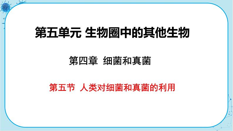 人教版生物八上 第5单元4.5  人类对细菌和真菌的利用（课件PPT）01