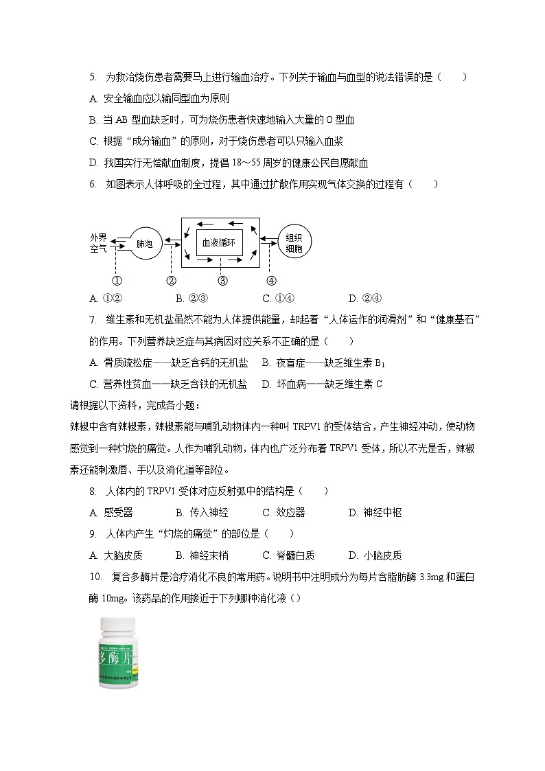 2022-2023学年山东省青岛市城阳区七年级（下）期末生物试卷（含解析）02