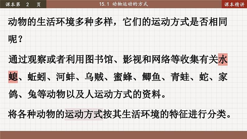 北师大版生物八上 15.1 动物运动的方式（课件PPT)02