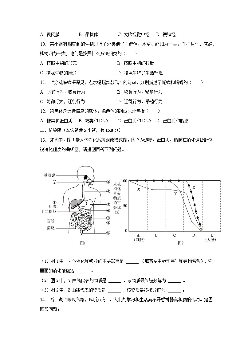 2023年辽宁省沈阳市私立联合体民办联合体中考生物二模试卷(含解析 )02