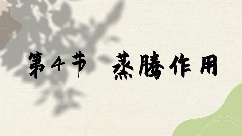 北师大版生物七上5.4 蒸腾作用（课件PPT）第1页