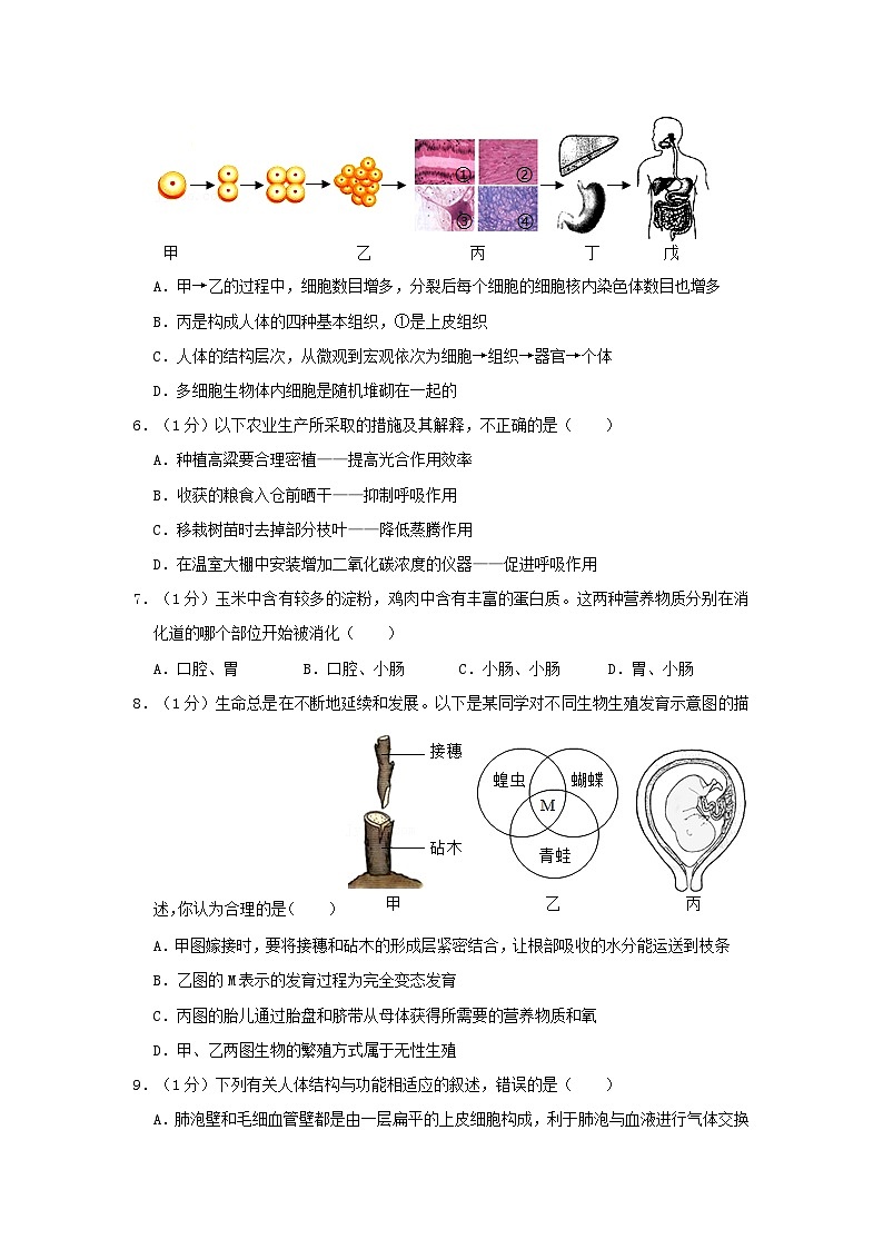 _2021年内蒙古赤峰市中考生物真题及答案02