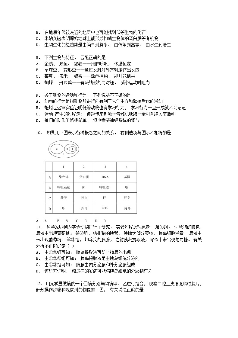 _2021年内蒙古兴安盟中考生物真题及答案02