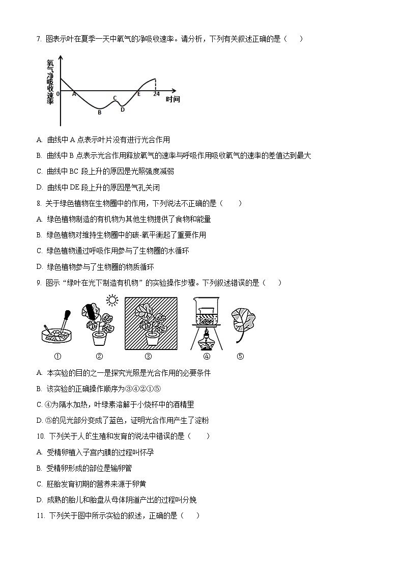 2023年山东省临沂市罗庄区中考二模生物试题（B卷）03
