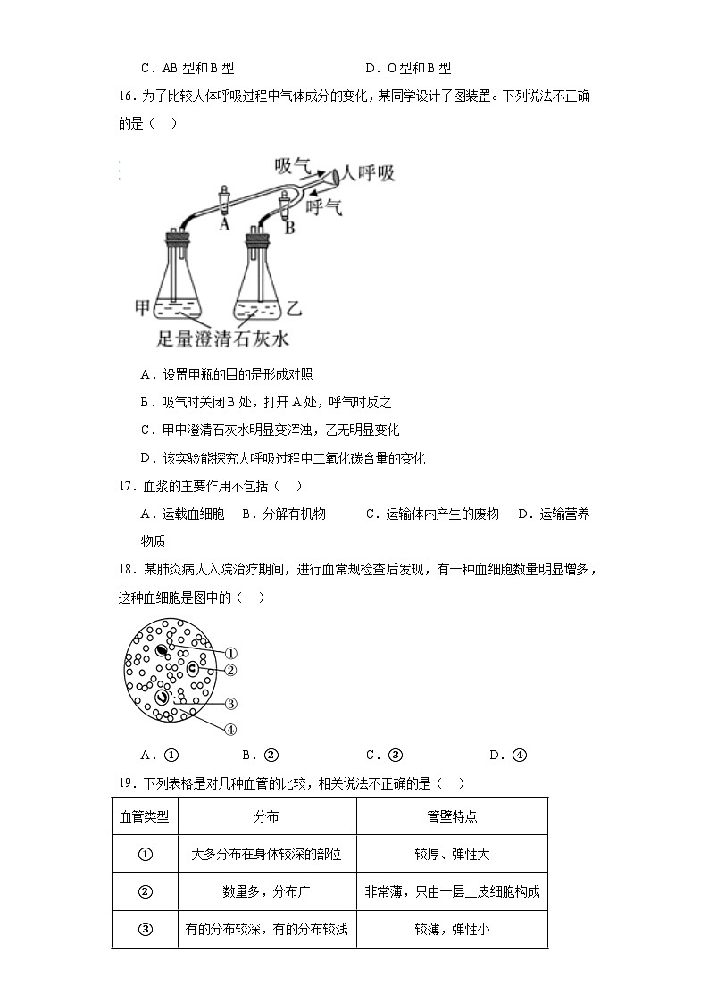 陕西省宝鸡市渭滨区2022-2023学年七年级下学期期末生物试题（含答案）第3页