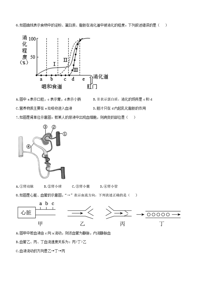 河北省衡水市景县2022-2023学年七年级下学期期末生物试题（含答案）第3页