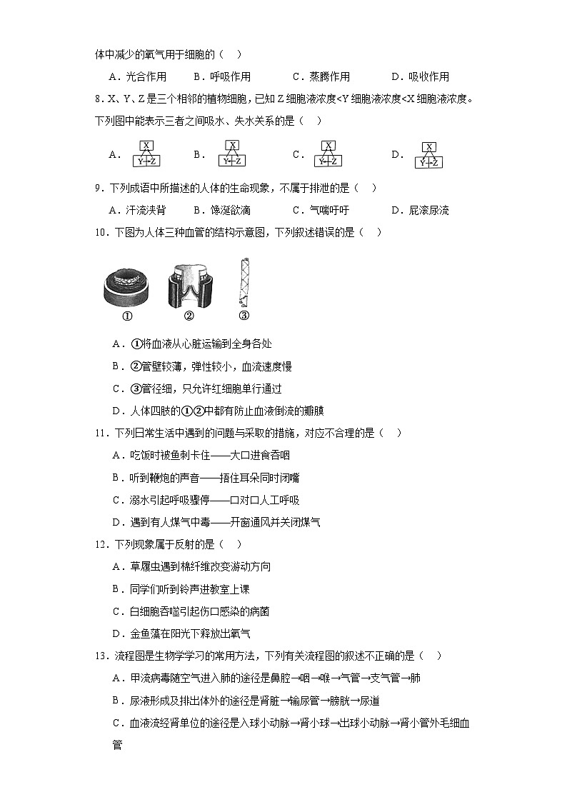 北京市通州区2022-2023学年七年级下学期期末生物试题（含答案）02