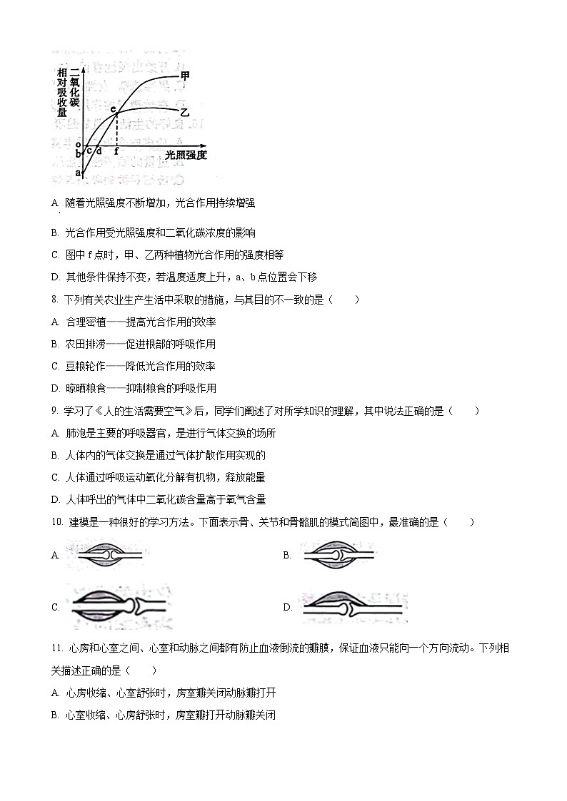 2023年山东省滨州市中考生物真题（试卷版）第3页