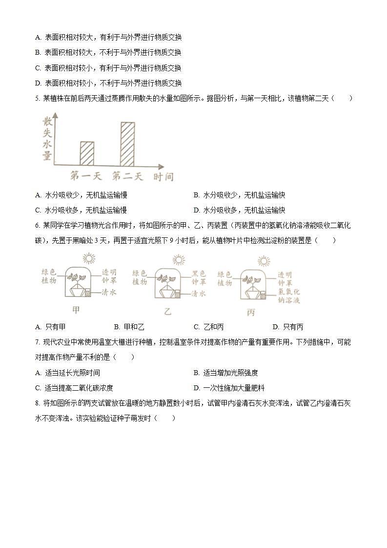 2023年四川省成都市中考生物真题02