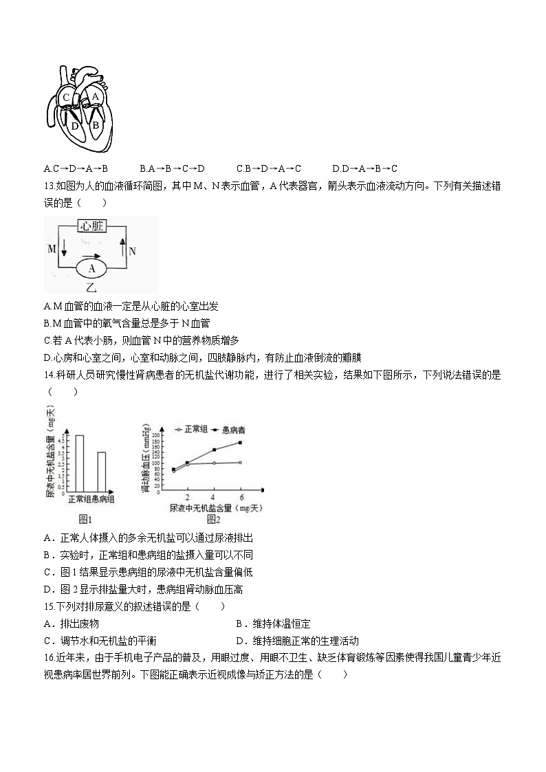 山东省临沂市罗庄区2022-2023学年七年级下学期期末生物试题第3页