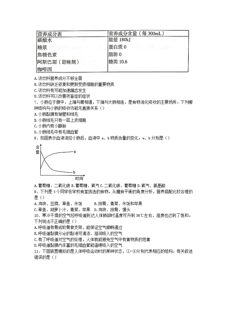 云南省曲靖市2022_2023学年七年级下学期期末考试生物试题02