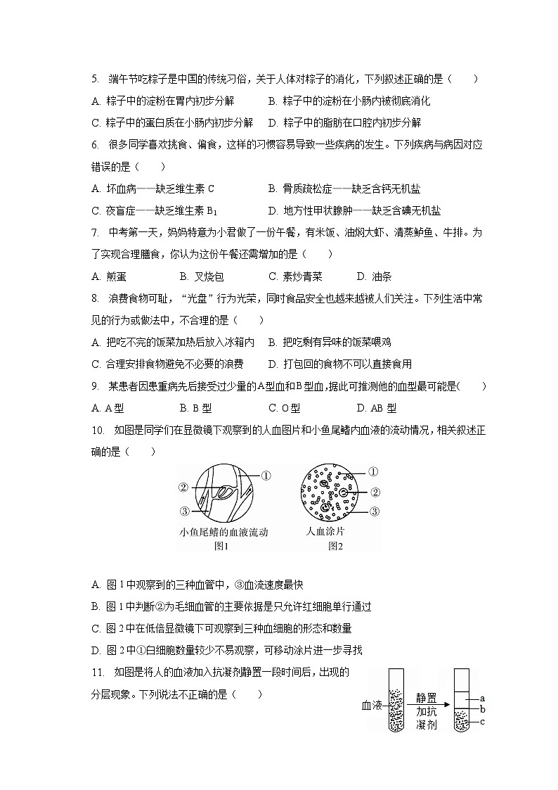 2022-2023学年河南省漯河市舞阳县七年级（下）期末生物试卷（含解析）02