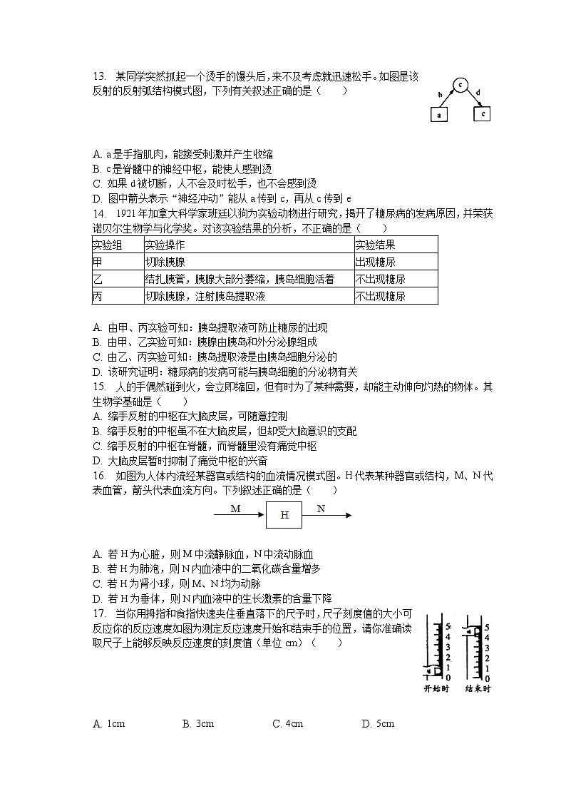 安徽省芜湖市南陵县2022-2023学年七年级下学期期末生物试卷（含答案）02
