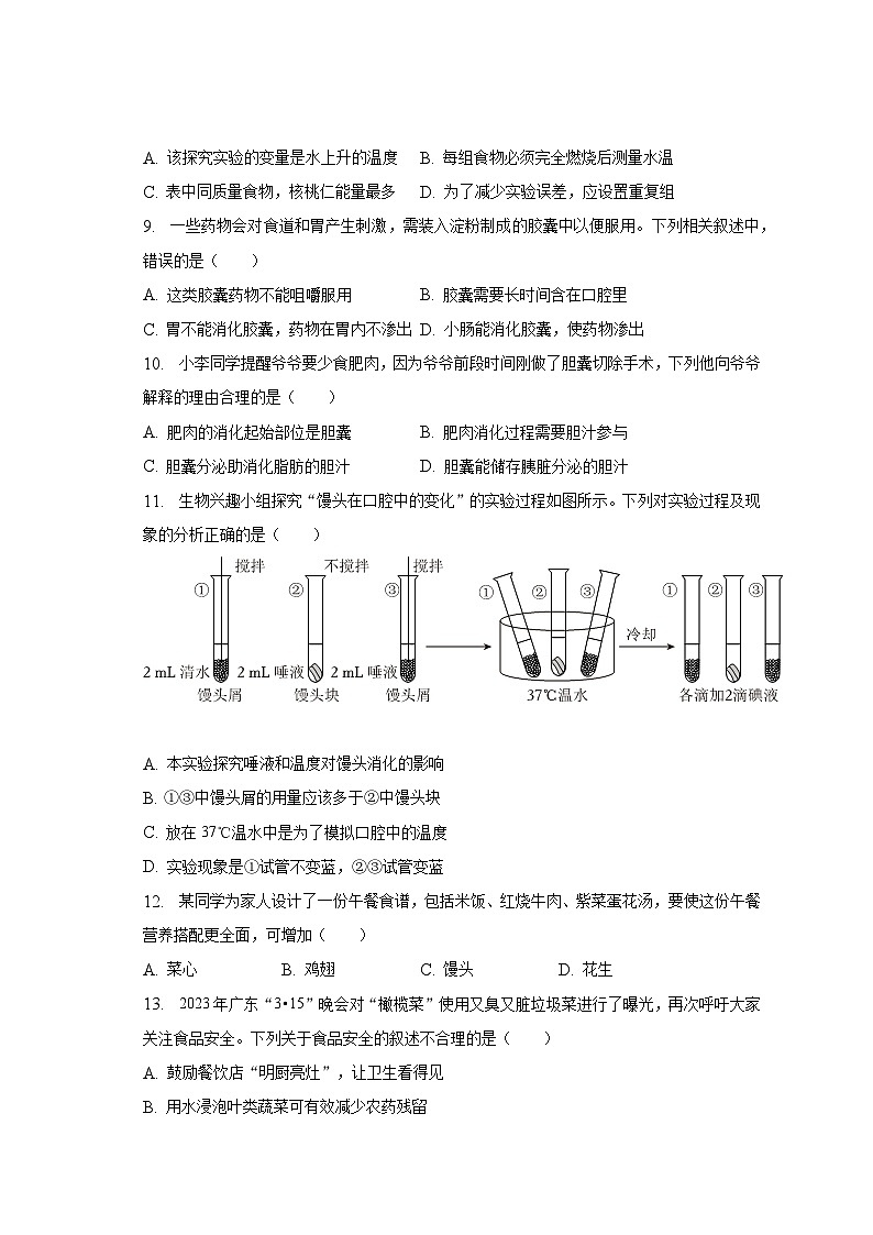 2022-2023学年广东省深圳市龙华区七年级（下）期末生物试卷（含解析）03