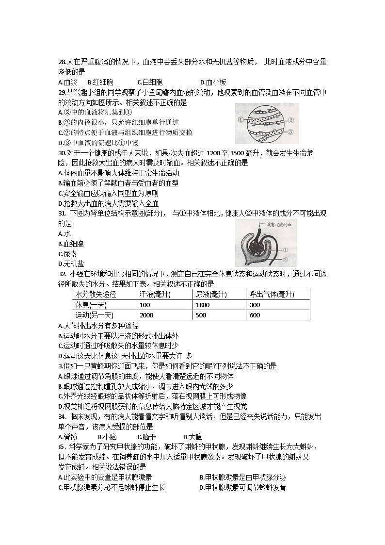 贵州省贵阳市2022-2023学年七年级下学期期末生物试题（含答案）第2页