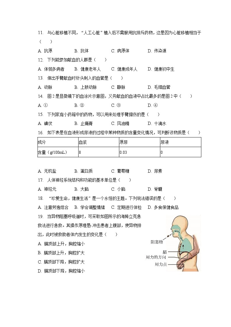 2022-2023学年福建省泉州市石狮市七年级（下）期末生物试卷（含解析）03