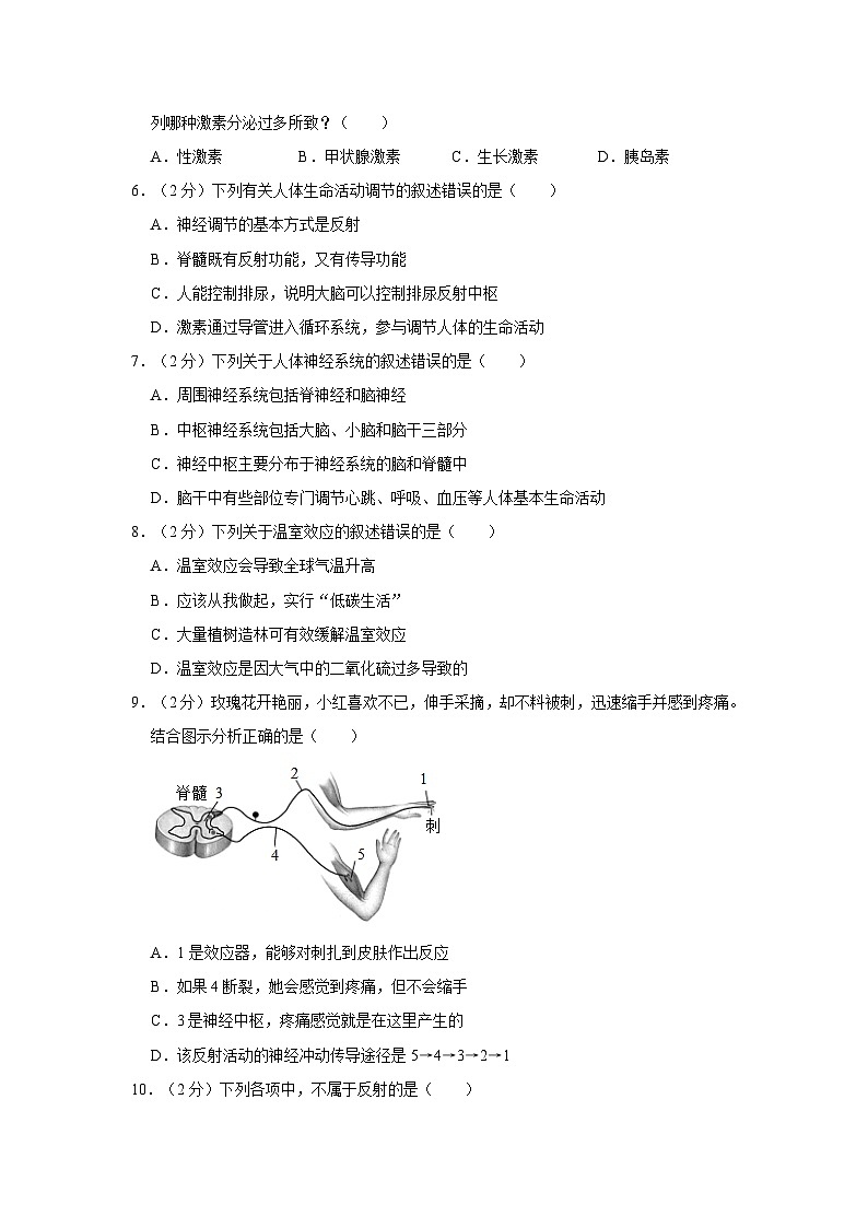 2022-2023学年山东省济南市钢城实验学校七年级（下）期末生物试卷（五四学制）02