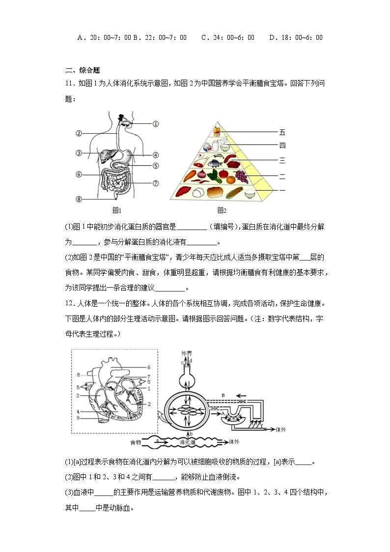 湖北省黄冈市黄梅县2022-2023学年七年级下学期期末生物试题（含答案）第3页