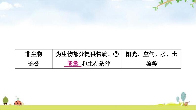 人教版中考生物复习主题一生物与环境第二节生物与环境组成生态系统教学课件05