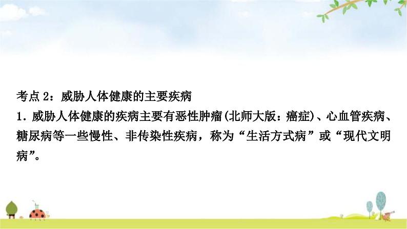 人教版中考生物复习主题九健康地生活第二节健康地生活教学课件第7页