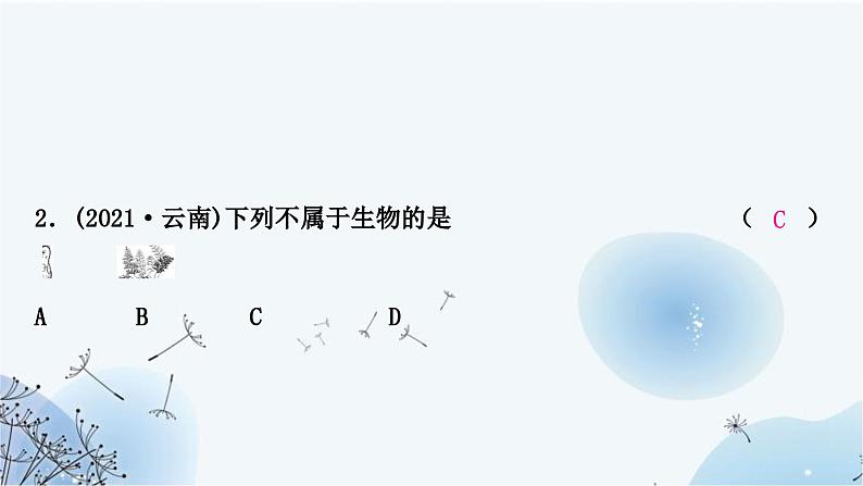 人教版中考生物复习主题一生物与环境第一节生物的生存依赖一定的环境练习课件第4页