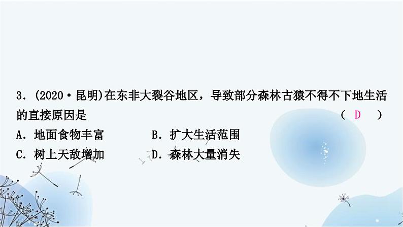 人教版中考生物复习主题四生物圈中的人第六节人是生物圈中的一员练习课件第5页