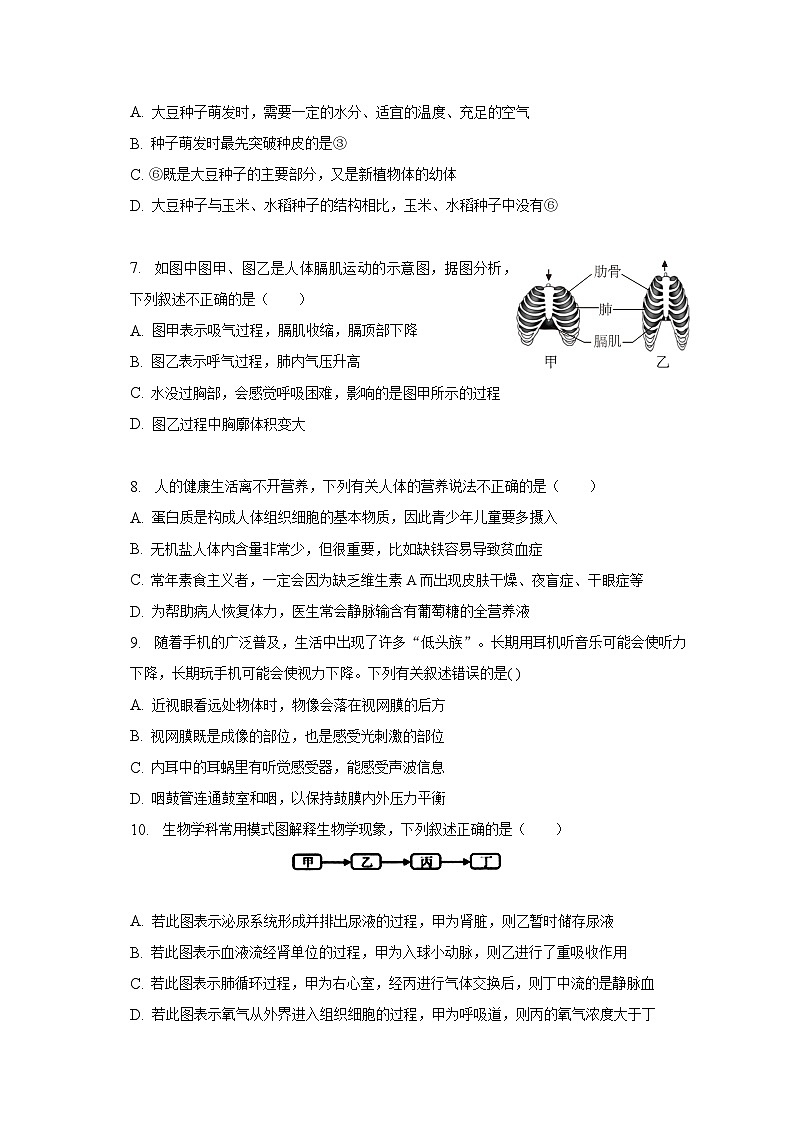 2023年河南省周口市鹿邑县中考生物三模试卷（含解析）第2页