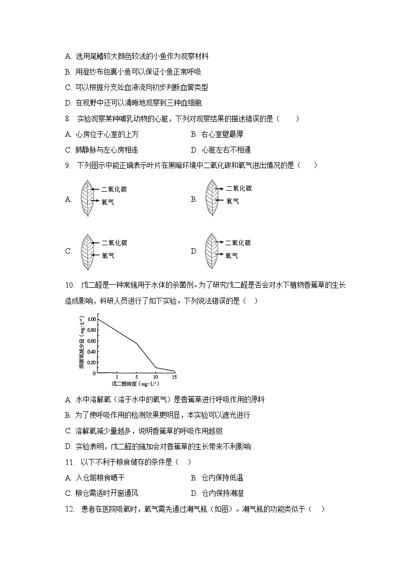 2022-2023学年北京市朝阳区七年级（下）期末考试生物试卷（含解析）02