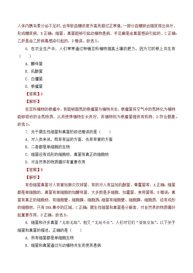 人教版八年级上册5.4.4《细菌和真菌在自然界中的作用》课件+教案+导学案+分层作业03