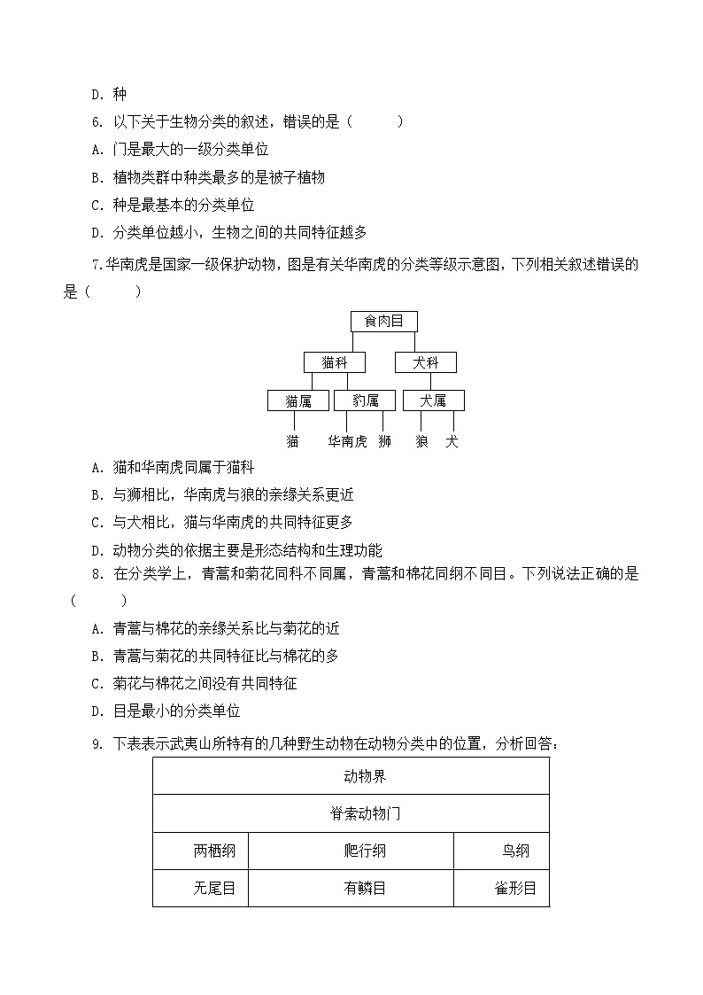 人教版八年级上册6.1.2《从种到界》课件+教案+导学案+分层作业02