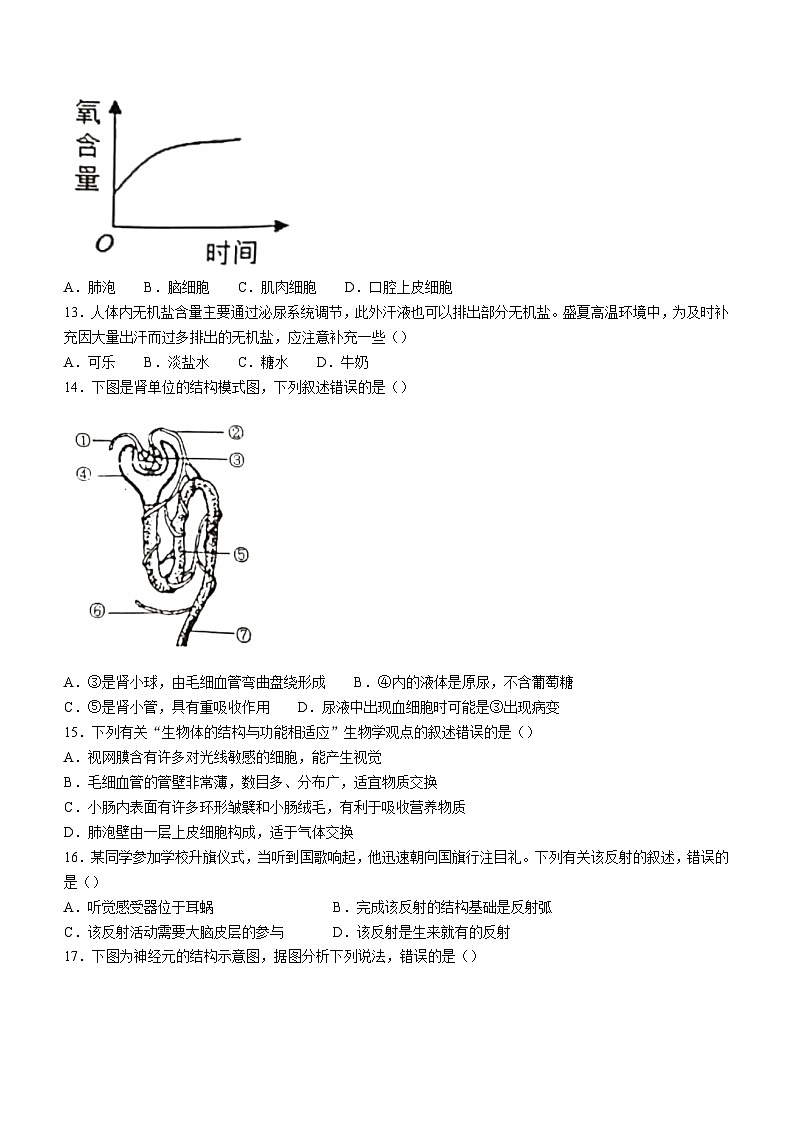河北省秦皇岛市海港区2022-2023学年七年级下学期期末生物试题03