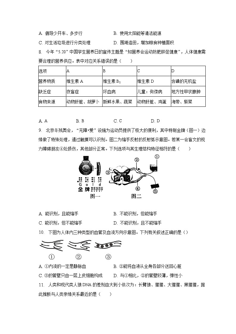 2022-2023学年河南省濮阳市清丰县仙庄中学七年级（下）期末生物模拟试卷（含解析）02