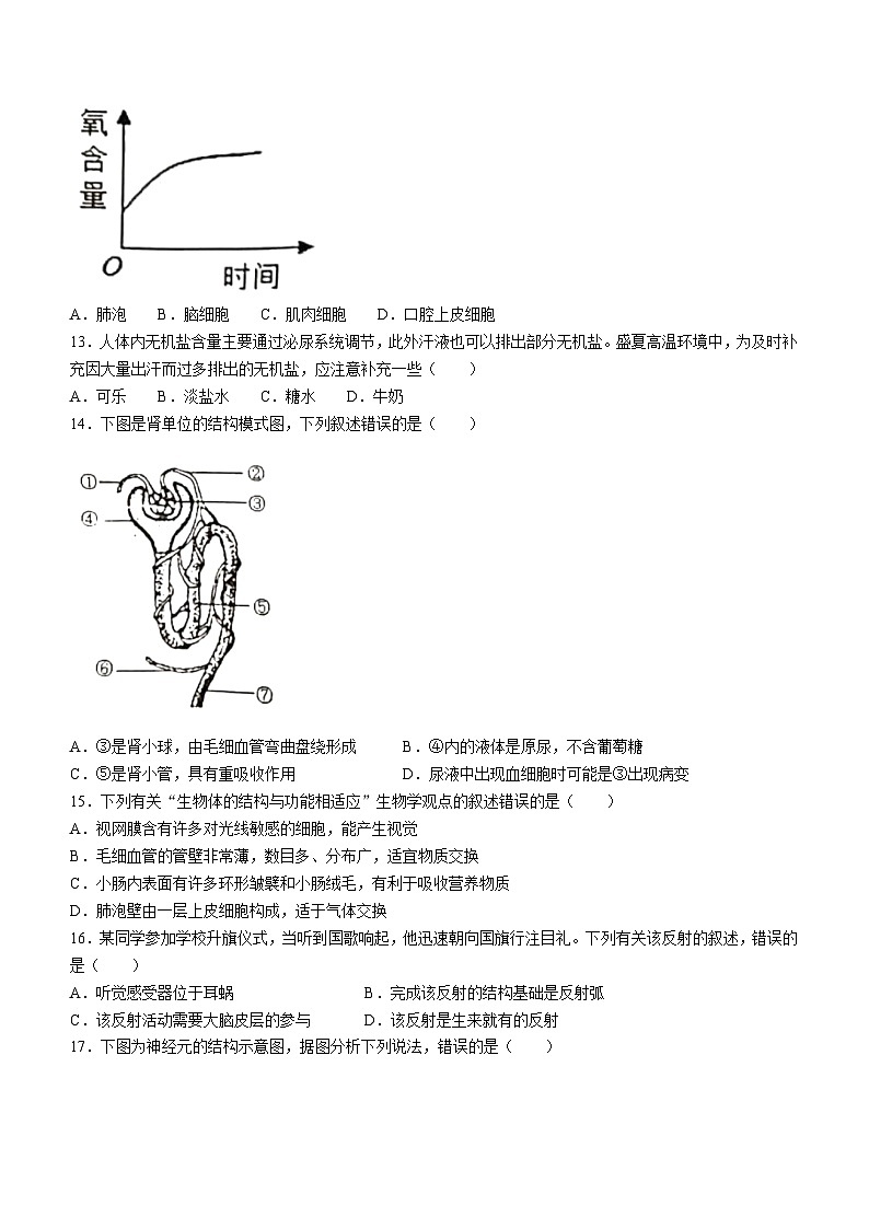 河北省秦皇岛市海港区2022-2023学年七年级下学期期末生物试题（含答案）第3页