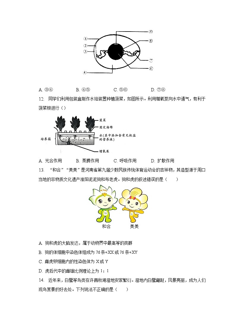 2022-2023学年河南省周口市商水县八年级（下）期末生物试卷（含解析）03