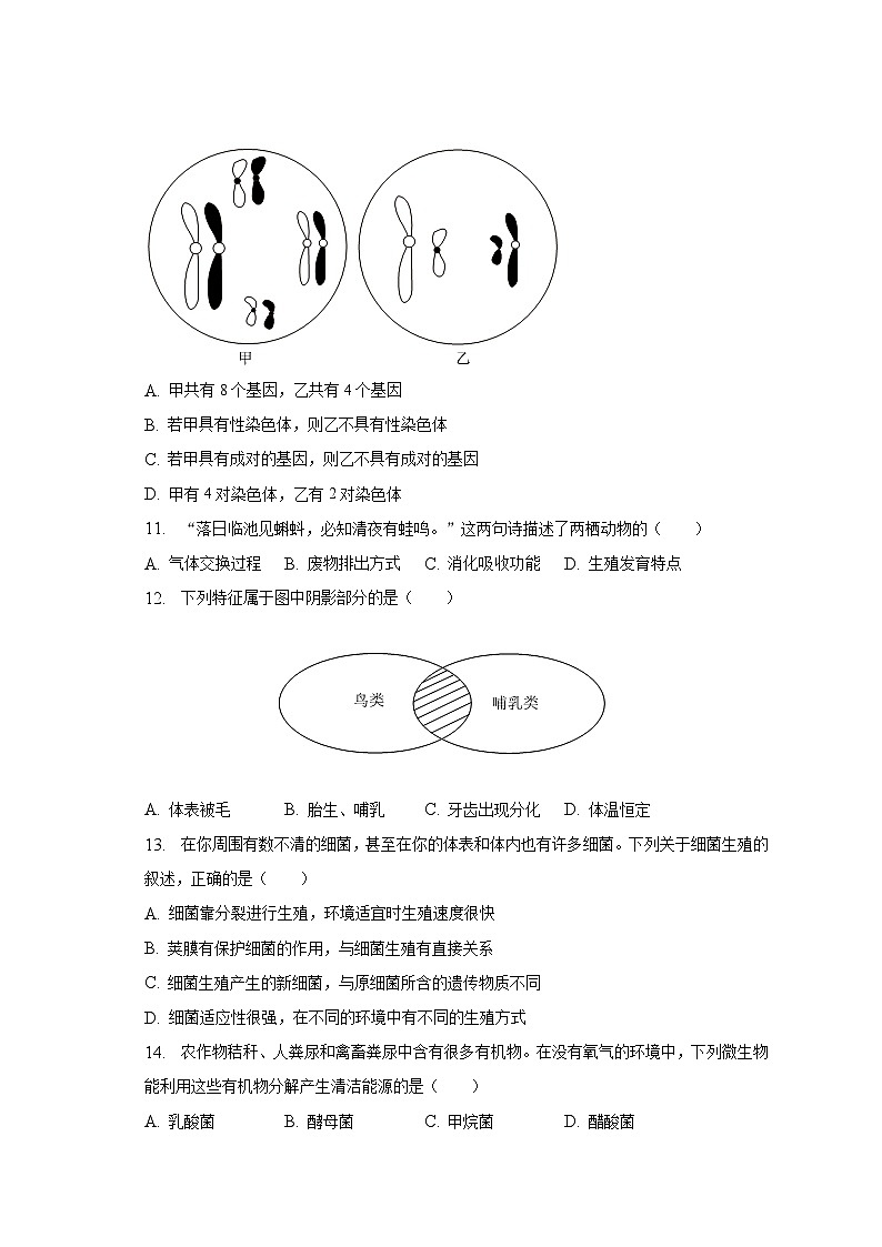 2023年内蒙古呼伦贝尔市中考生物试卷（含解析）03